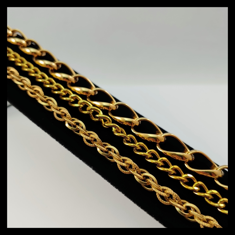 🎀 Vtg. Bundle of 3 Goldtone Bracelets - Picture 7 of 8